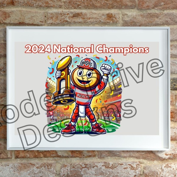 OHIO STATE NCAA NATIONAL CHAMPIONS POSTER 17"x11" Art Print Buckeyes Foo… - Picture 1 of 2